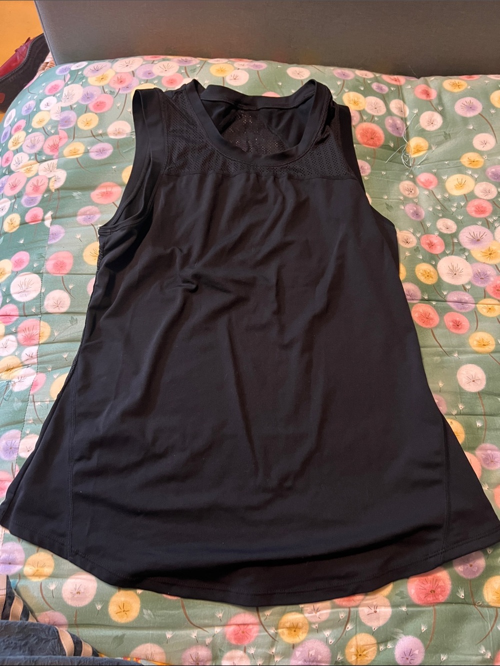 Fabletics Black Mesh Yoke Active Tank